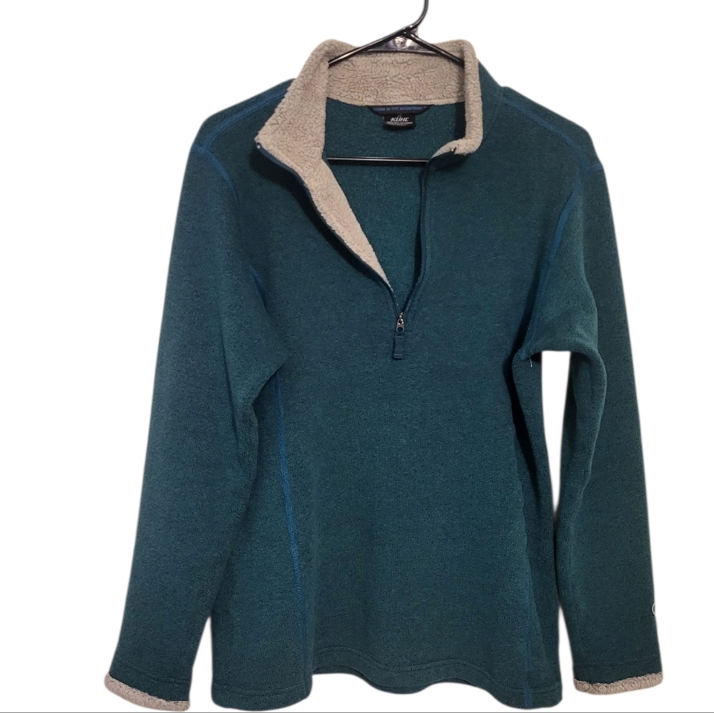 Kuhl Alfpaca Fleece Green 1/4 Zip Womens Pullover, Size L